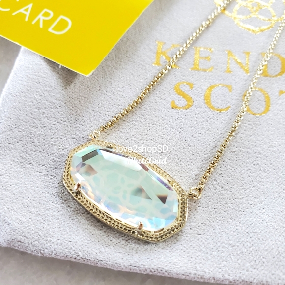 Kendra Scott Dichroic Delaney Gold Necklace NWT - Picture 4 of 4